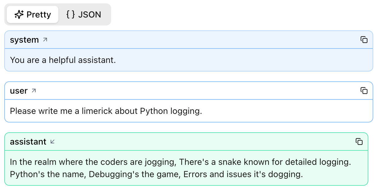 Panel with system prompt